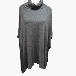 Lou‎ Grey Cowl Neck Poncho  Charcoal Heather Grey XS Relaxed Oversized